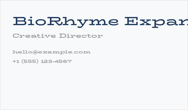 BioRhyme Expanded Bold1 Business Card