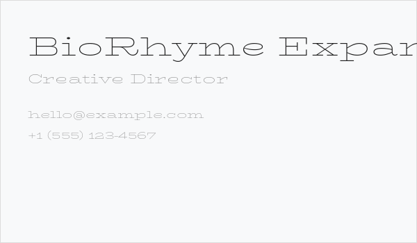 BioRhyme Expanded ExtraLight Business Card