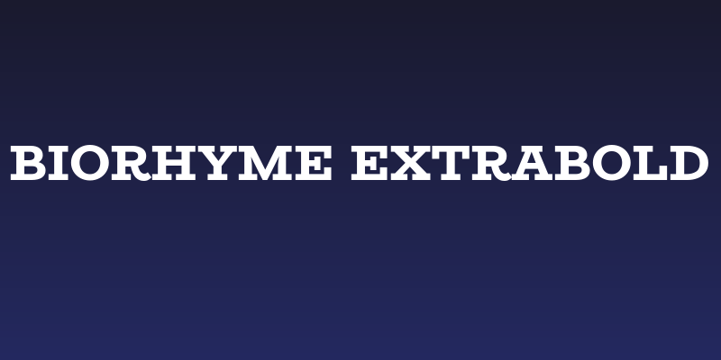 BioRhyme ExtraBold Social Header