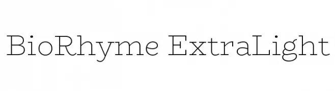 BioRhyme ExtraLight  font caratteri gratis