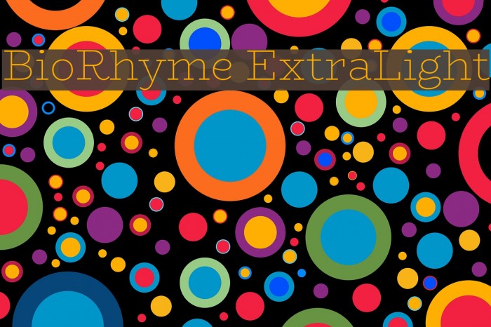 BioRhyme ExtraLight Шрифта examples