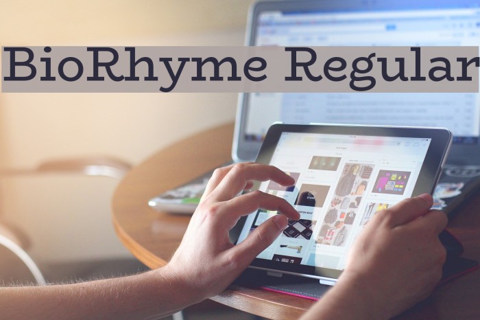 BioRhyme Regular Font examples