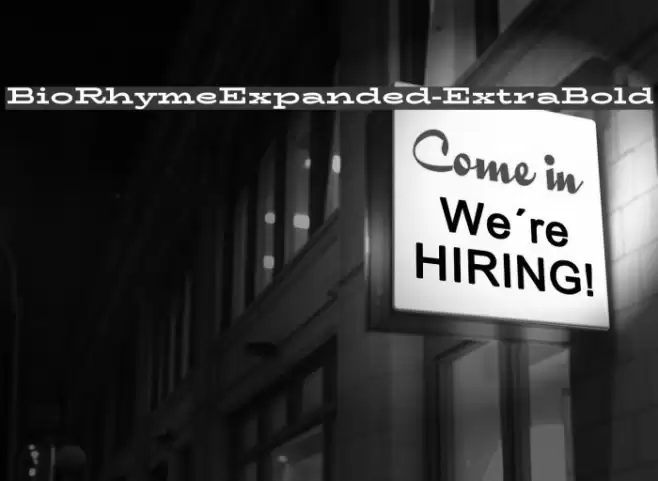 BioRhymeExpanded-ExtraBold Font examples