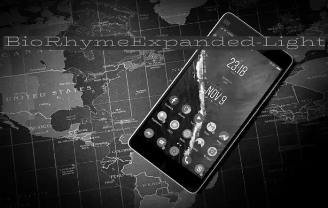 BioRhymeExpanded-Light Font examples