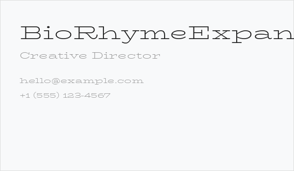 BioRhymeExpanded-Light Business Card