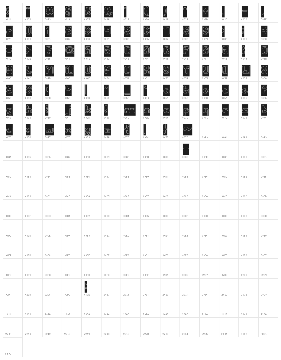 Biological-Hollow-Inverse Character Map