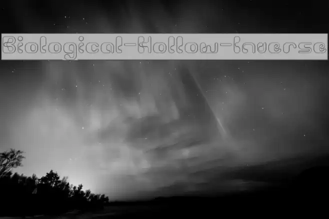 Biological-Hollow-Inverse Font examples