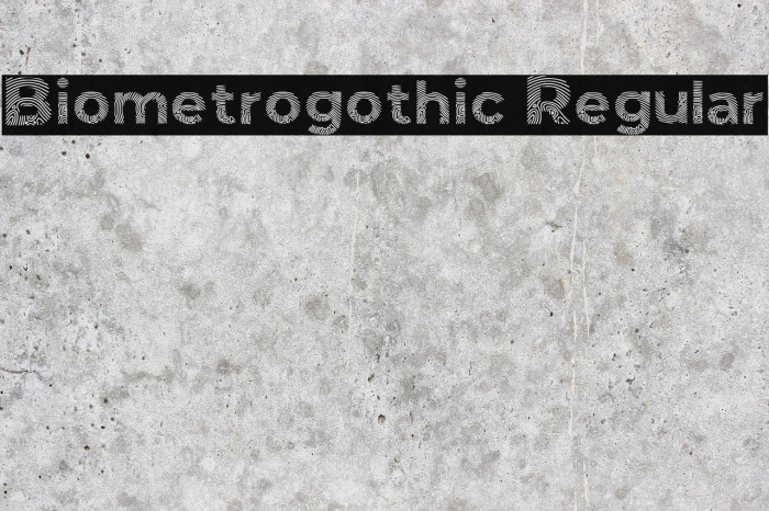 Biometro_gothic Regular Font examples