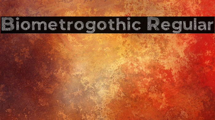 Biometro_gothic Regular Font examples