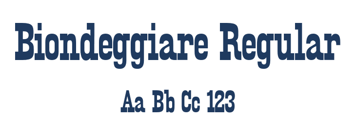 Biondeggiare Regular Font Preview