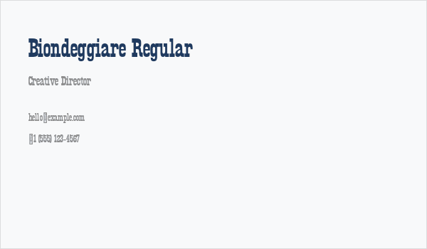 Biondeggiare Regular Business Card