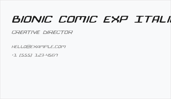 Bionic Comic Exp Italic Business Card