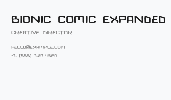 Bionic Comic Expanded Business Card