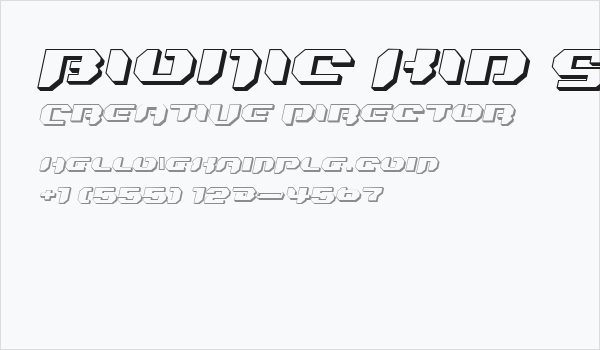 Bionic Kid Slanted 3d Business Card