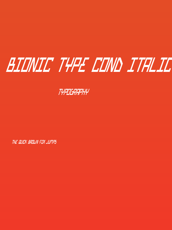 Bionic Type Cond Italic Poster