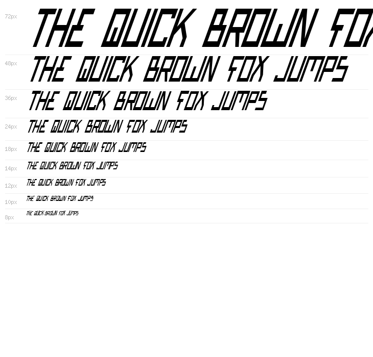 Bionic Type Cond Italic Waterfall