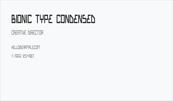 Bionic Type Condensed Business Card