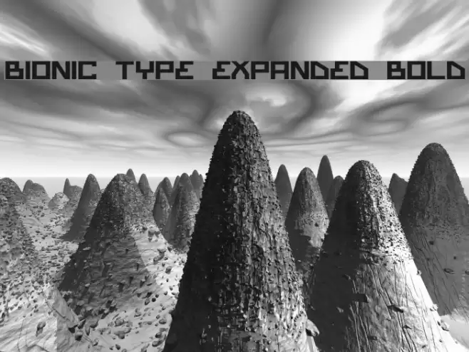 Bionic Type Expanded Bold Шрифта examples