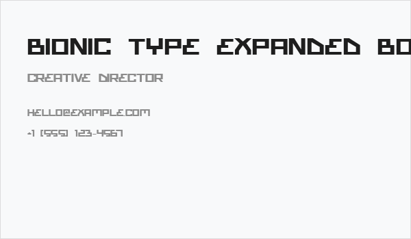 Bionic Type Expanded Bold Business Card