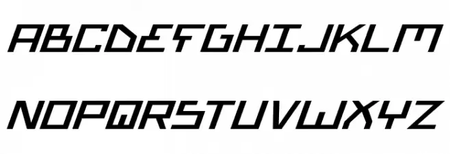 Bionic Type Expanded Italic Шрифта ВЕРХНИЙ