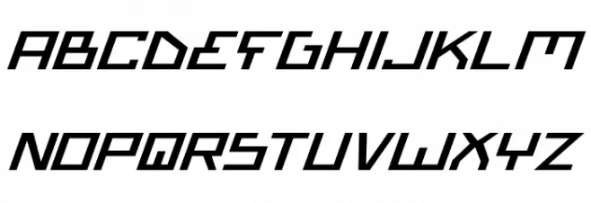 Bionic Type Expanded Italic Schriftart Kleinbuchstaben