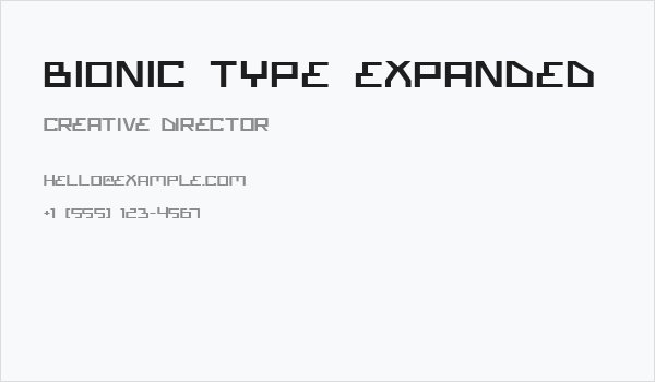 Bionic Type Expanded Business Card