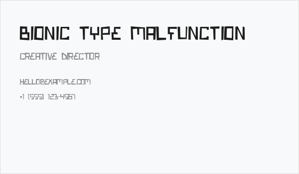 Bionic Type Malfunction Business Card