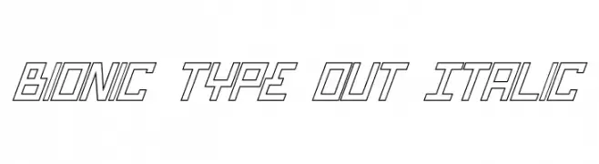 Bionic Type Out Italic  les polices de caractères gratuit tlcharger