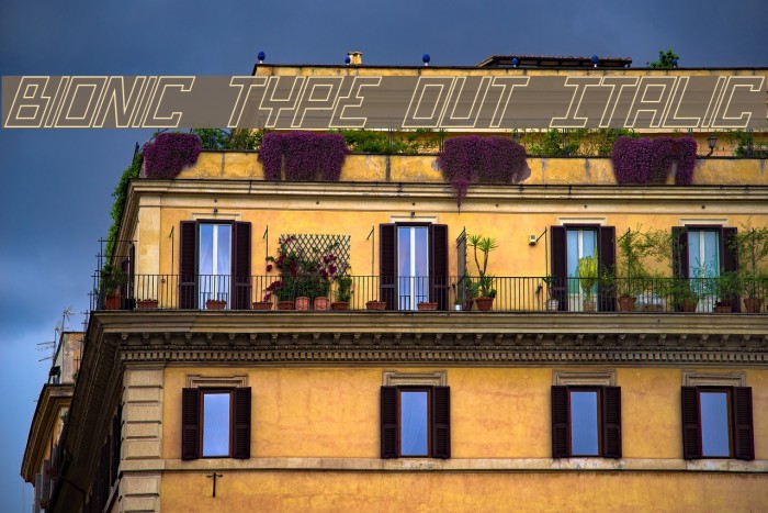 Bionic Type Out Italic Font examples
