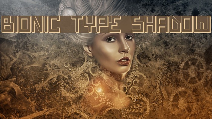 Bionic Type Shadow Font examples