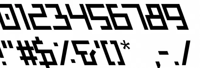 Bionic Type Slant Шрифта ДРУГИЕ символов