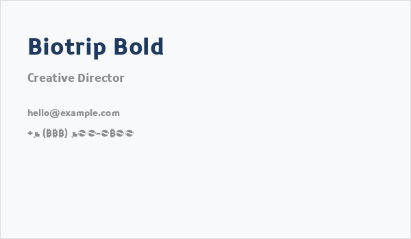 Biotrip Bold Business Card