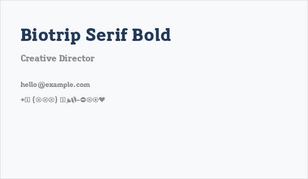 Biotrip Serif Bold Business Card
