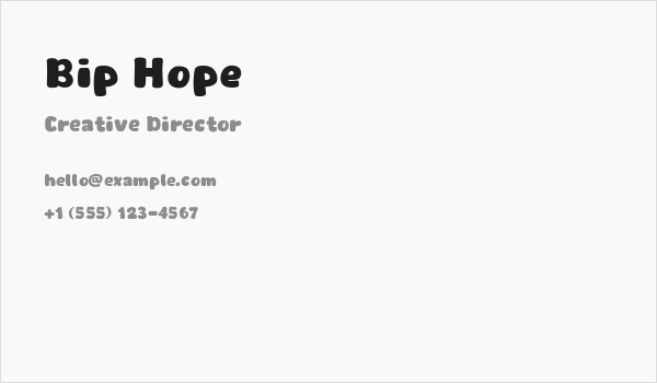 Bip Hope Business Card