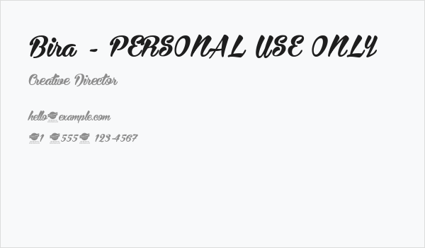 Bira - PERSONAL USE ONLY Business Card