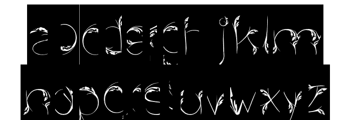 Bird Feather-Inverse Font LOWERCASE