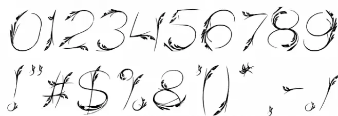 Bird Feather Italic Font OTHER CHARS