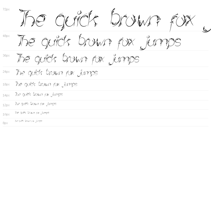 Bird Feather Italic Waterfall