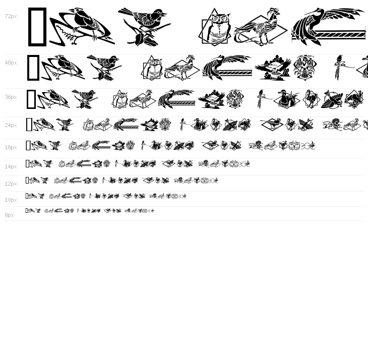 Bird Stencil Design II Waterfall