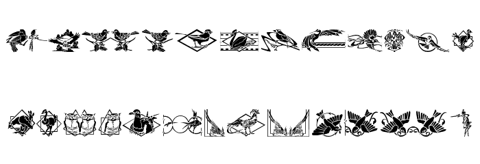 Bird Stencil Design II Font LOWERCASE