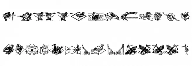 Bird Stencil Design II フォント 小文字