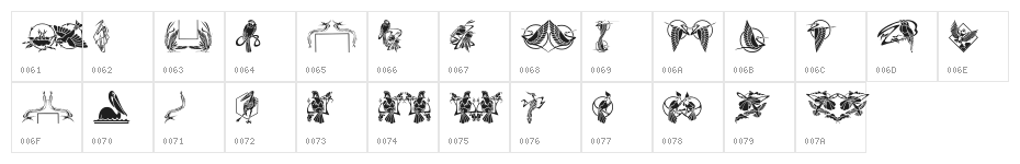 Bird Stencil Design Character Map