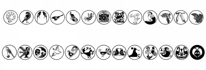 BirdSymbols Schriftart Kleinbuchstaben