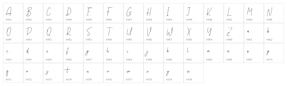 Birdflocks Free Regular Character Map