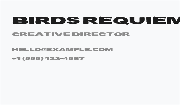 Birds Requiem Svart Business Card