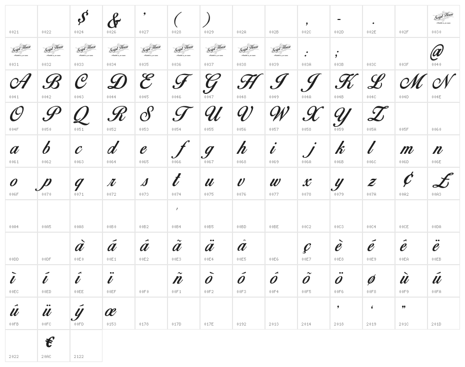 Birds of Paradise Character Map
