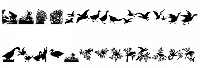 BirdsCuts Caratteri MAIUSCOLE