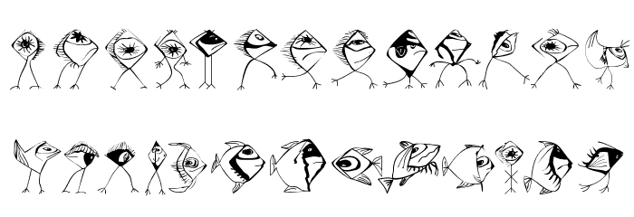BirdsNFishes Font LOWERCASE
