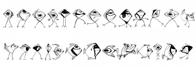 BirdsNFishes خط أحرف صغيرة