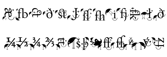 BirdsWithTypes Font LOWERCASE